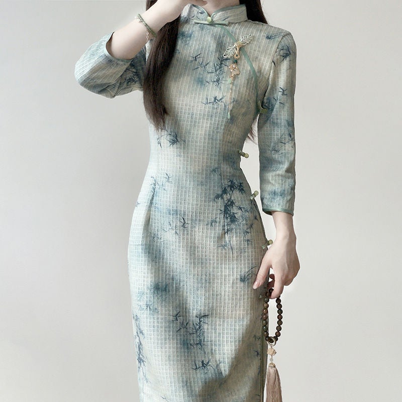 Cheongsam Daily Girl Young Early Autumn Improved New Chinese Temperament High-End Design Sense... - Image 1