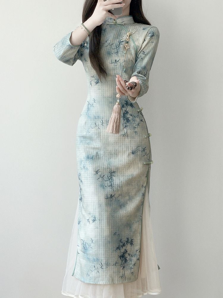 Cheongsam Daily Girl Young Early Autumn Improved New Chinese Temperament High-End Design Sense... - Image 2