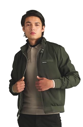 Members Only Men's Classic Iconic Racer, Slim Fit Jacket (Dark Green, Small) - Image 3