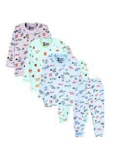 Funny Bunny Pack of 3 Cotton Long Sleeve & Pants Underwear Set for Baby  - Image 1