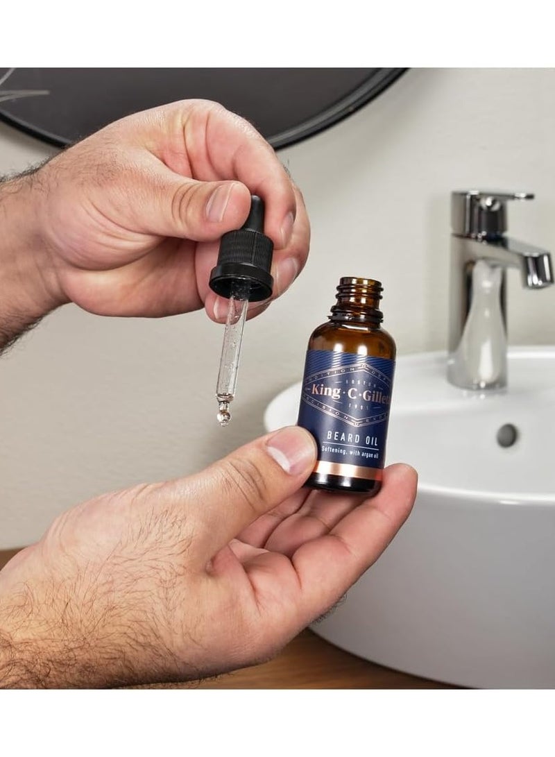 Gillette Men’s Beard Oil with Plant Based Argan Joijoba Avocado Macadamia Seed and Almond Oils 30 ml - Image 3