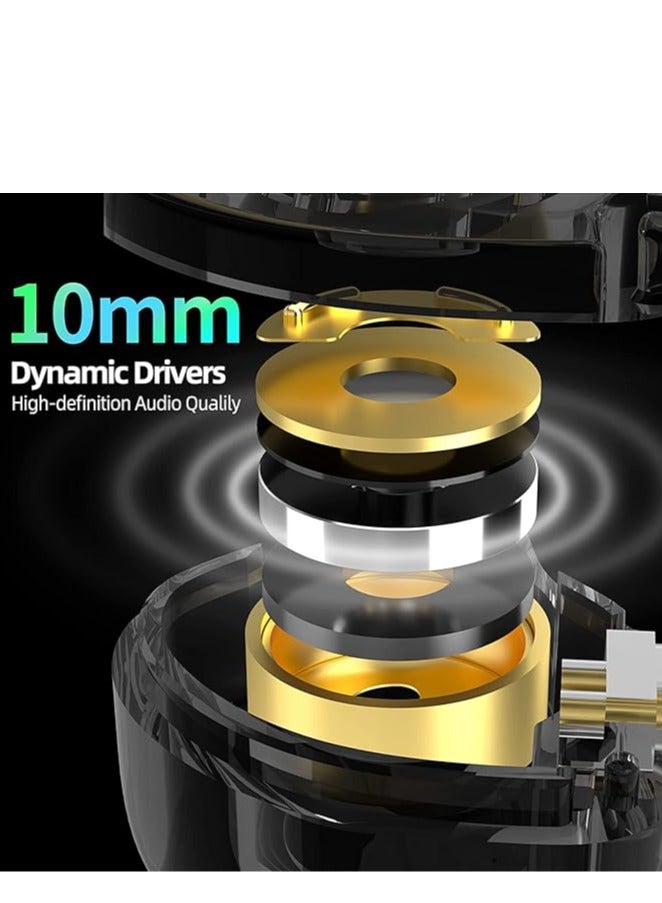 KZ EDX PRO in-Ear Headphone IEMs Stereo Bass Earbuds Wired 3.5mm Plug  2pin Detachable Cable,Noise Isolating in-Ear Earphones with Microphone for Musician,Singer,Guitarist,Church(White with Mic) - Image 2