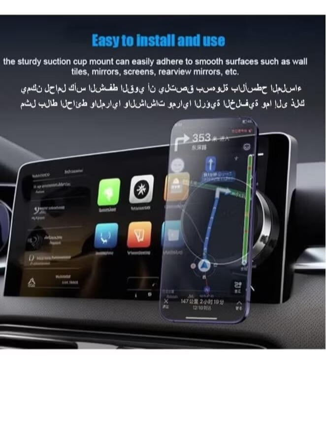 سوبر زي يوث حامل هاتف السيارة المغناطيسي مع كوب شفط ، حامل هاتف سهل وآمن يستقر في أي مكان  - Image 4