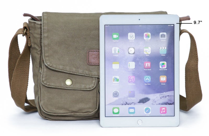 GOOTIUM Canvas Messenger Bag - Vintage Crossbody Shoulder Bag Military Satchel, Field Tan - Image 5