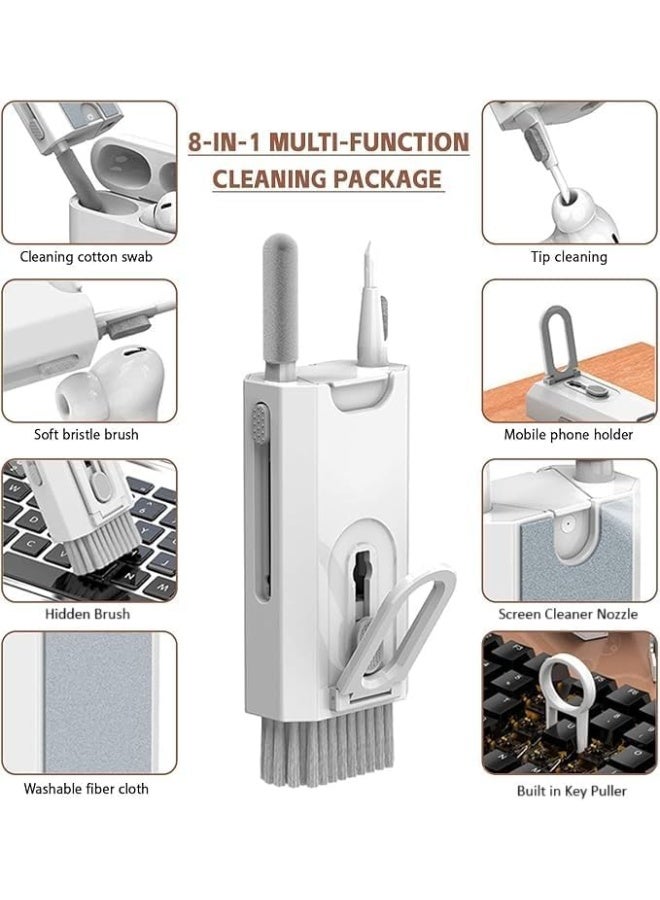 Multifunctional Cleaning Brush 8 in 1 Durable Portable Electronics Cleaner Kit for Mobile Phones Laptops Tablets Computer Keyboard Airpods (Color May Vary) - Image 4