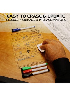 ENHANCE Tabletop Acrylic Character Sheet Set Reusable 5E Dungeons And Dragons Character Sheets (Combat Spell Equipment) For All Dnd 5E Classes Includes 3 Sheets Dry Erase Markers Travel Pouch  - Image 4