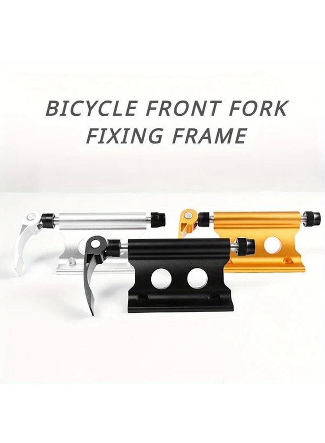 Silver Bicycle Front Fork Mount Rack Quick Release Clamp For Car SUV Parking - Image 2