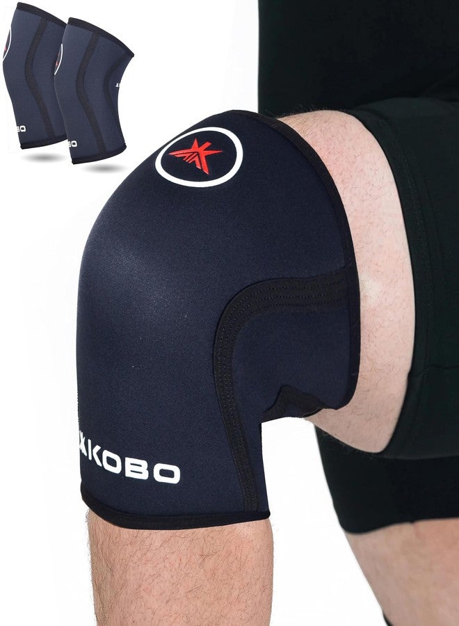 Kobo Knee Sleeves 7mm Knee Support Neoprene for Weight Lifting, Gym, Cross Training,Fitness, Squats, Powerlifting, Workout - (Pair) - Image 2