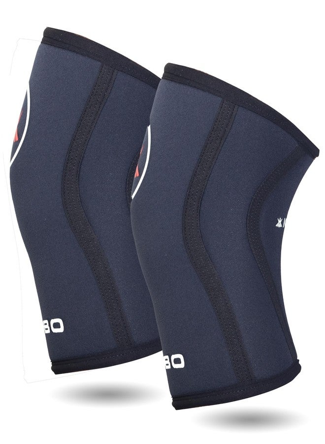 Kobo Knee Sleeves 7mm Knee Support Neoprene for Weight Lifting, Gym, Cross Training,Fitness, Squats, Powerlifting, Workout - (Pair) - Image 1