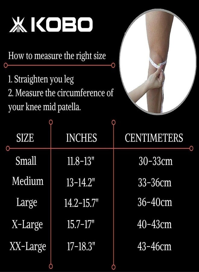 Kobo Knee Sleeves 7mm Knee Support Neoprene for Weight Lifting, Gym, Cross Training,Fitness, Squats, Powerlifting, Workout - (Pair) - Image 3