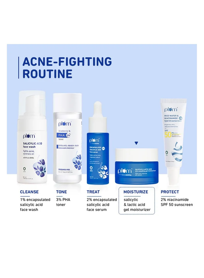 Plum  Plum Sunscreen SPF 50 Face with 2% Niacinamide & Rice Water Hybrid PA+++, Protects Skin, No White Cast, Reduces Blemishes, Non-Greasy, UVA & UVB  | Best Price UAE