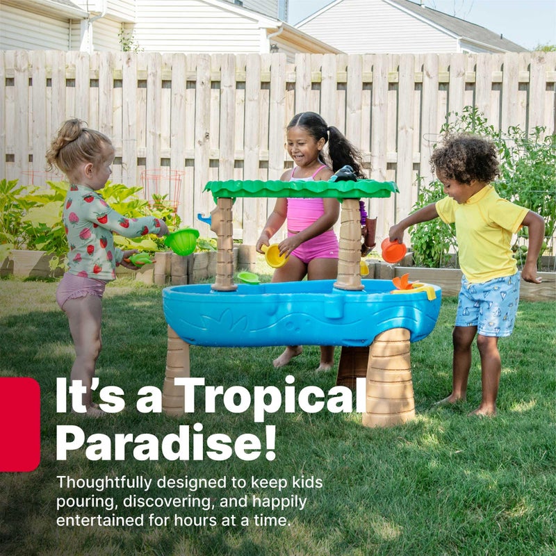 Step2 Tropical Rainforest Kids Water Tables, Outdoor Toddler Activity Table, Ages 1.5+ Years Old, 13 Piece Water Toy Accessories, Blue & Green - Image 2
