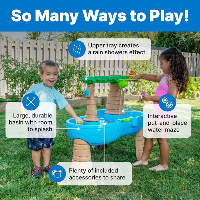 Step2 Tropical Rainforest Kids Water Tables, Outdoor Toddler Activity Table, Ages 1.5+ Years Old, 13 Piece Water Toy Accessories, Blue & Green - Image 4