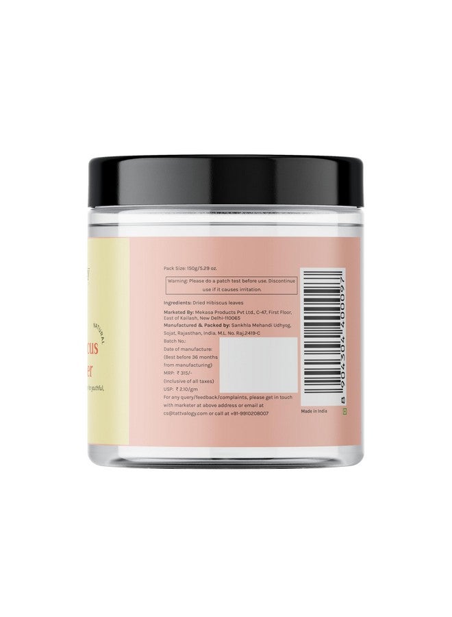 Tattvalogy Bhrigraj Powder | Pure Herbal Hibiscus Powder | Eclipta Alba | For Nourishment Of Skin And Hair | No Chemicals & No Preservatives | Hair Mask for Hair Spa | In Plastic Jar - 150 GM - Image 3