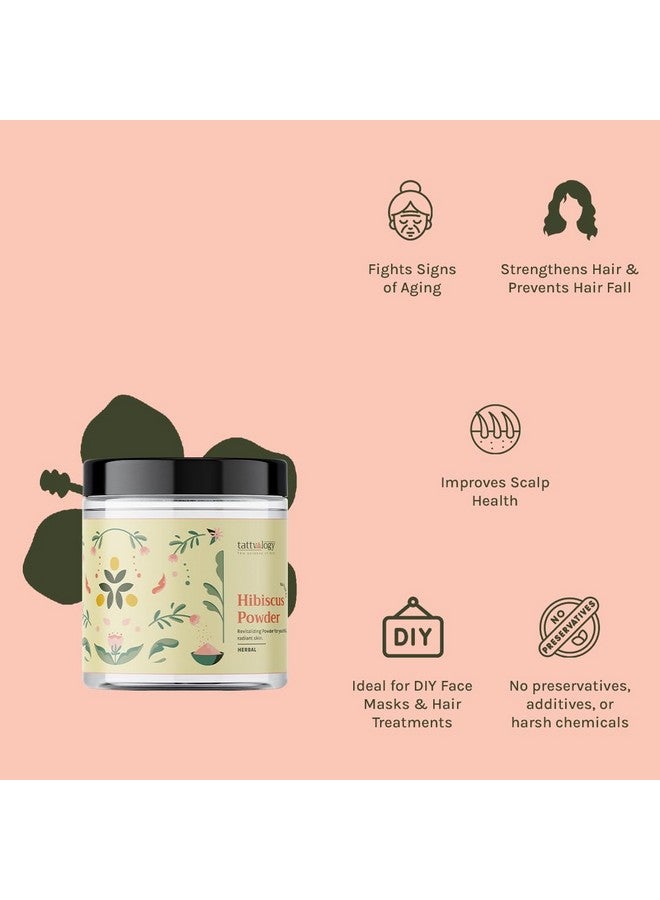 Tattvalogy Bhrigraj Powder | Pure Herbal Hibiscus Powder | Eclipta Alba | For Nourishment Of Skin And Hair | No Chemicals & No Preservatives | Hair Mask for Hair Spa | In Plastic Jar - 150 GM - Image 4
