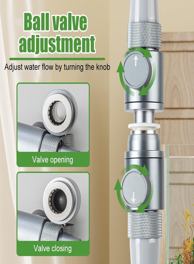 DONGKER Aquarium Double Tap Connector,Aluminum Alloy Quick Release Double Tap Valve with Water Flow Control Knob for Aquarium 12mm/16mm/20mm I.D. Water Pipe - Image 3