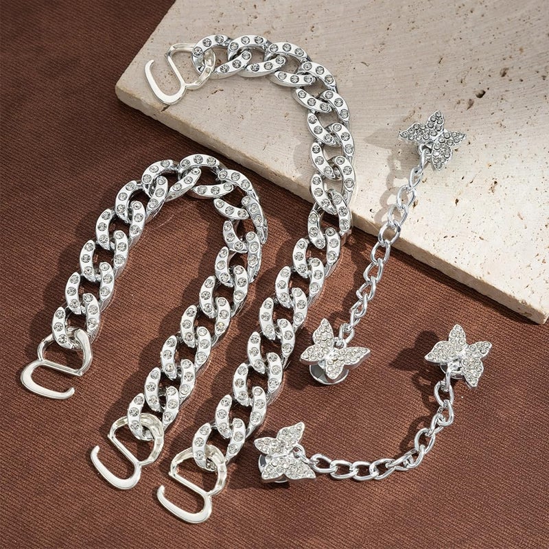 Putthipong 22Pcs Bling Shoe Charms Designer Rhinestones Bling Chain Shoes Accessories for Women Girls Jewelry DIY Shoe Accessories Decoration Party Favors - Image 2