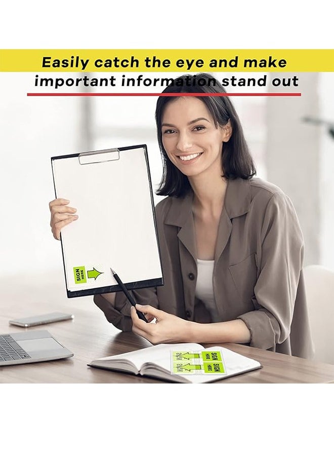 Generic - 400Pcs/ 4Packs Sign Here Stickers Sign Date Labels Sign Here Sign Date Sign Stickers with Dispenser Arrow Flags Easy to Post for Office Note Books (Red, Yellow, Blue, Green)Sign Here Indicator Label Stickers Index Stickers Contract Document Classification Stickers Sticky Notes Fluorescent Arrow Sticky Ntes - Image 1