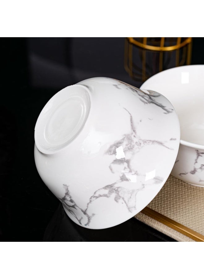 GOLD MANTIS Elegant Marble Design Ceramic Dinnerware Set - Includes 4x 10.2-Inch Plates, 4x 9-Inch Plates, 4x 5.5-Inch Bowls | Microwave & Dishwasher Safe | Durable and Stylish Tableware Set for Home & Kitchen - Image 4