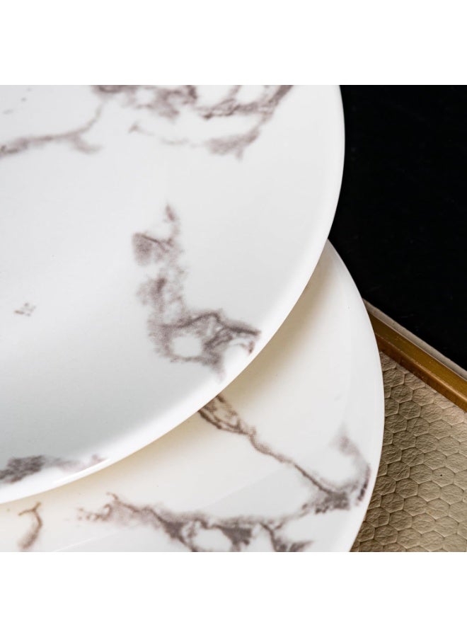 GOLD MANTIS Elegant Marble Design Ceramic Dinnerware Set - Includes 4x 10.2-Inch Plates, 4x 9-Inch Plates, 4x 5.5-Inch Bowls | Microwave & Dishwasher Safe | Durable and Stylish Tableware Set for Home & Kitchen - Image 2