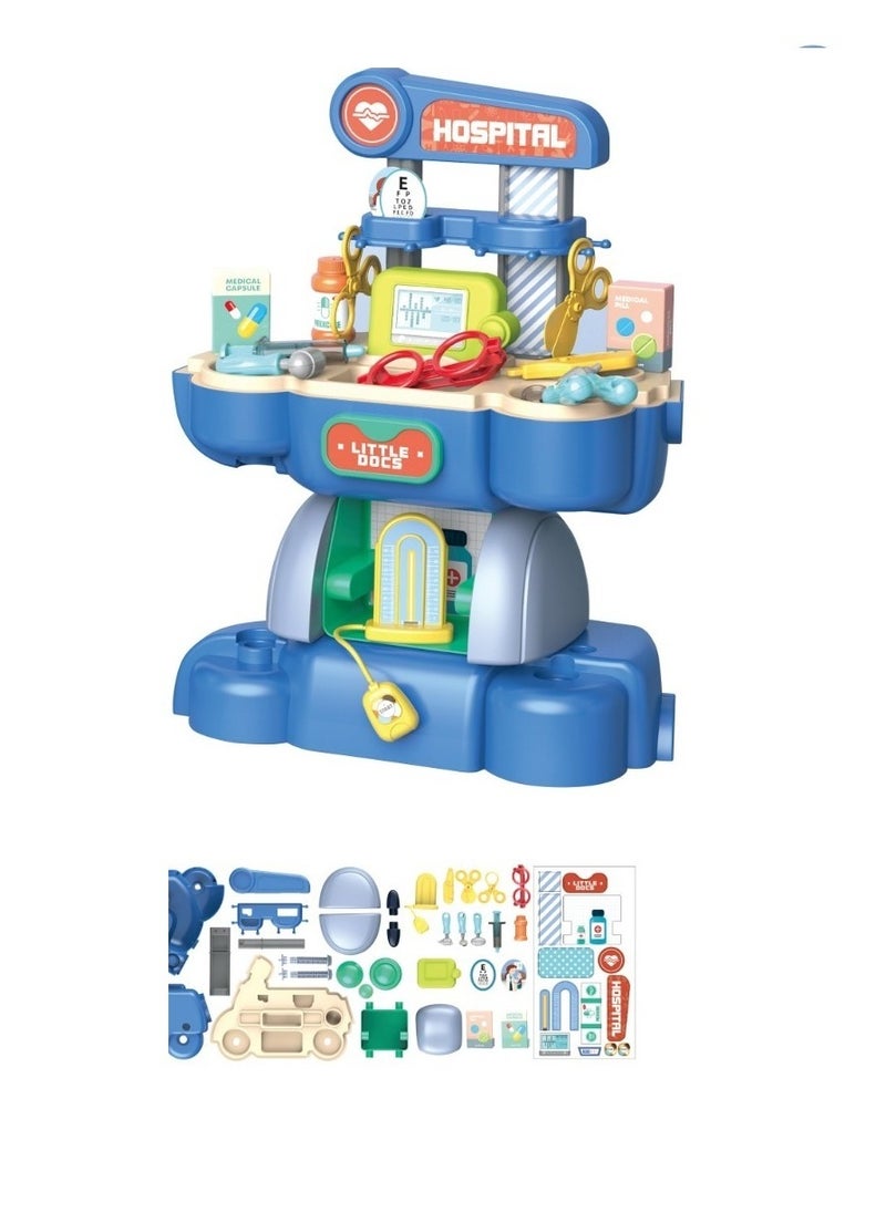 FAMILY - Motorbike Play House Hospital 2in1  39PCS 18-2151748 - Image 1