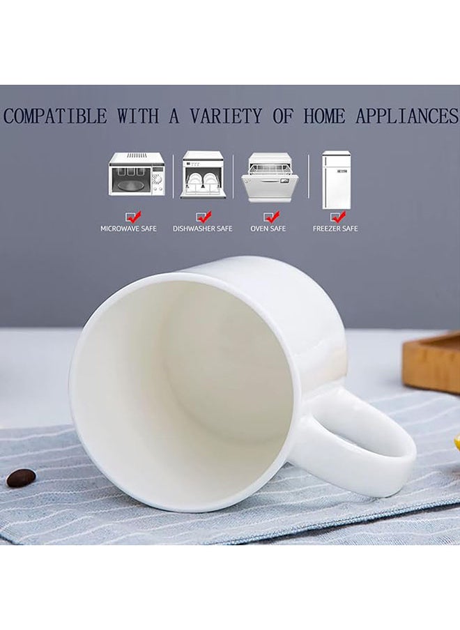 Generic - 4 Piece Large and Lightweight Espresso Cups Porcelain Coffee Mugs for Latte Cappuccino Mocha Cocoa, 14oz Porcelain Tea Cups with Handles - Image 1