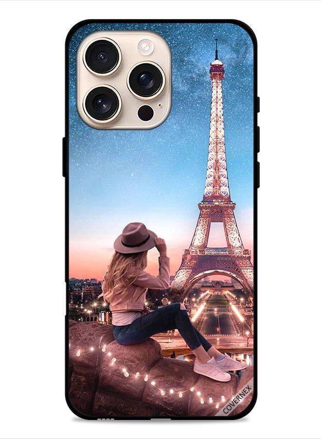 Covernex Apple iPhone 16 Pro Max Protective Case Cover Hat Girl & Eiffel Tower - Image 1