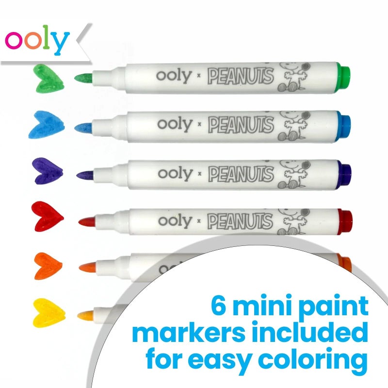 Ooly x Peanuts Snoopy 34 PC DIY Shrinking Art Kit for Kids with Markers, 20 Plastic Pre Cut Charms and More, No Mess Creative Activity Jewelry Making Kit - Image 2