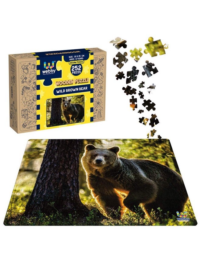 Webby Webby Wild Brown Bear Wooden Jigsaw Puzzle, 252 Pieces  - Image 1