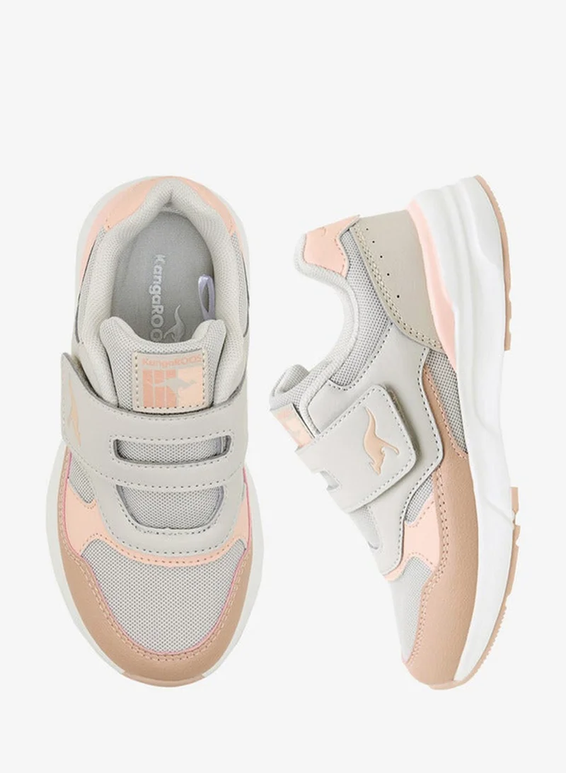 كانغاروس Kids Panelled School Shoes With Hook And Loop Closure