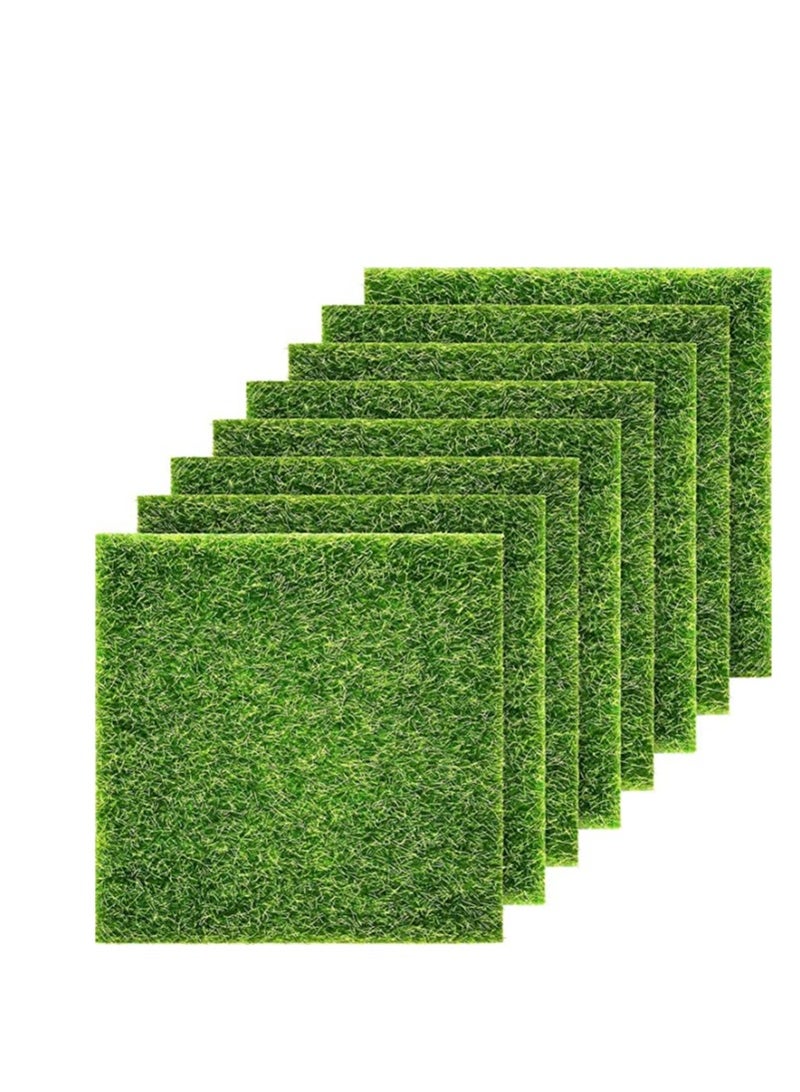 Fairy Garden Grass Artificial Garden Grass, 6 x 6 Inches Miniature Life-Like Fairy Artificial Craft Grass for Dollhouse Ornament Micro Landscape Artificial Moss Grass DIY Grass Decoration 6 Pack - Image 1