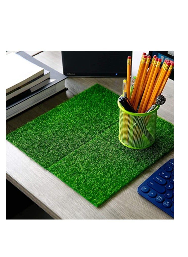 Fairy Garden Grass Artificial Garden Grass, 6 x 6 Inches Miniature Life-Like Fairy Artificial Craft Grass for Dollhouse Ornament Micro Landscape Artificial Moss Grass DIY Grass Decoration 6 Pack - Image 3