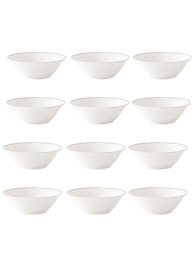 Celia 12-Piece Porcelain Soup Bowl Set White 5.5 inch - Image 1