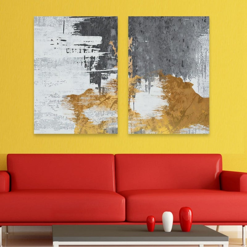 Marktna A double canvas painting with a modern design, total size 80 x 60 cm - Image 1