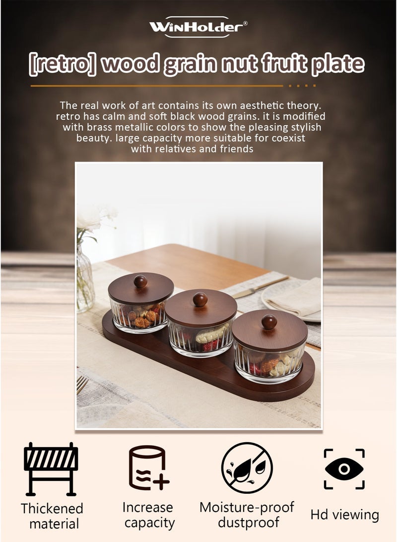 WinHolder Wood Grain Fruit Plate – Versatile Serving Tray for Dried Fruits, Nuts, Candy, Cookies, Chips, and Party Snacks（3 seperate） - Image 5