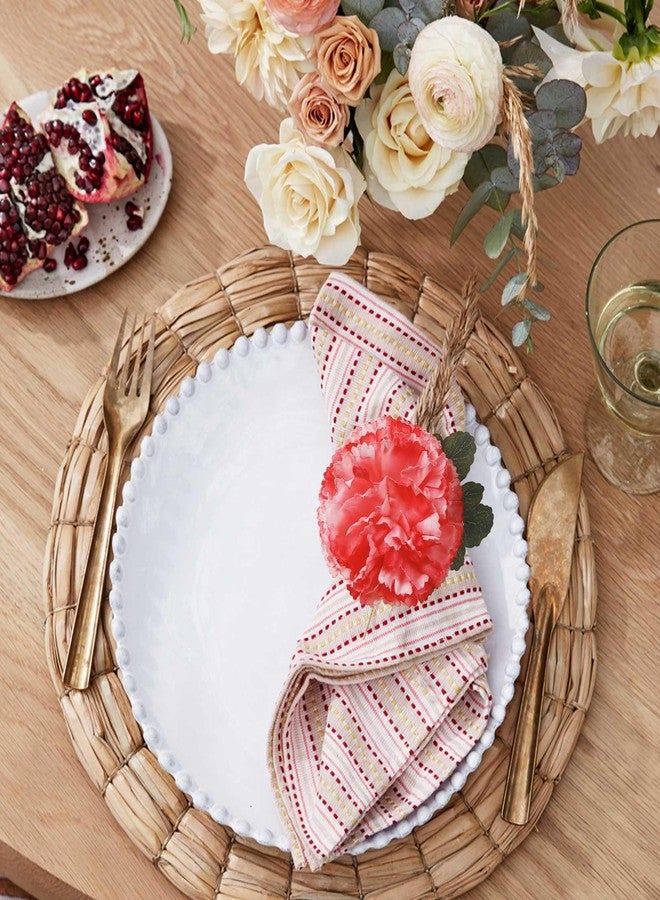 wonlex Pink Flower Napkin Rings Set of 6, Faux Carnation Napkin Ring Serviette Buckles for Mother's Day, Valentines Day, Family Party, Table Decor, Dinner Setting (Pink Carnation) - Image 4