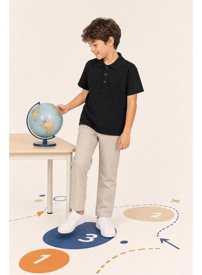 Perendi Unisex Kids 2-Piece Polo Collar Short Sleeve School T‑Shirt.