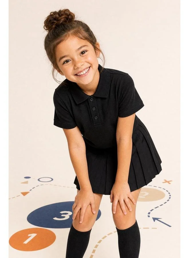 Perendi Unisex Kids 2-Piece Polo Collar Short Sleeve School T‑Shirt.