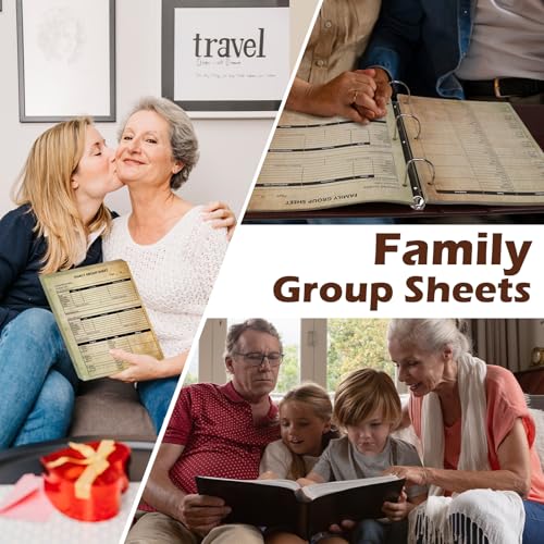 MSHUNKEJI 100 Sheets 12th Generation Family Group Sheets 3 Hole Genealogy Research Forms 8.5x11 inch Genealogy Charts To Fill In Two Sided Blank Genealogy Forms Vintage Family Tree Work Sheet for Research - Image 5
