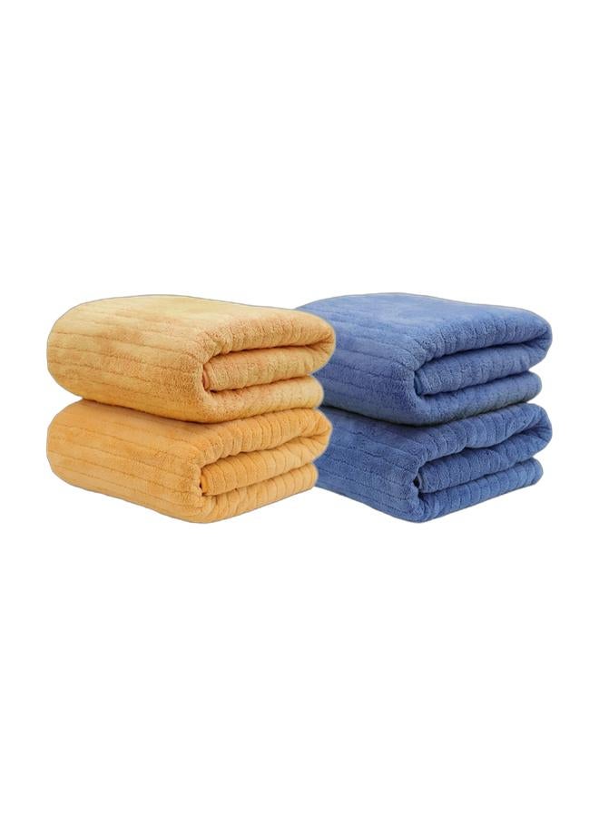 QUARRYUS Microfiber Towel 90x160 cm 2 PCS Bath Towel Microfiber Soft, Durable and Light Weight Bundle（yellow+blue） - Image 1