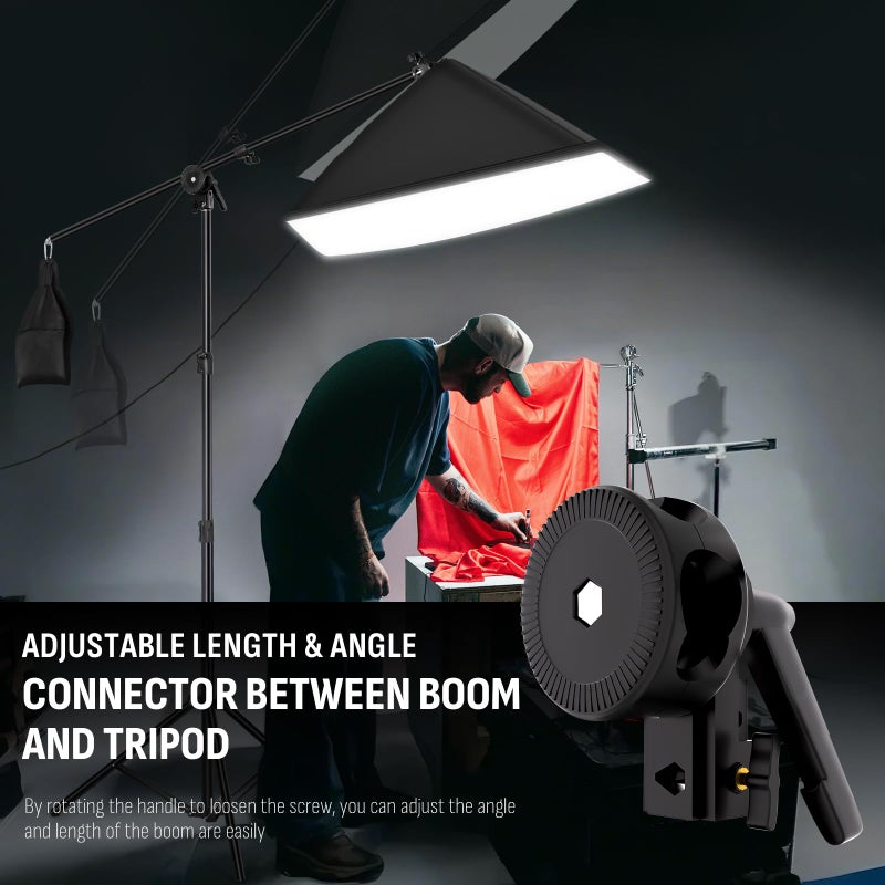 NiceVeedi 85W Photography Lighting, 2-Pack 20'' x 28'' Professional Softbox Lighting Kit with 42'' Boom Arm & 80'' Tripod Stand, Remote Control, Studio Lights for Live Streaming/Portrait/Photography - Image 3