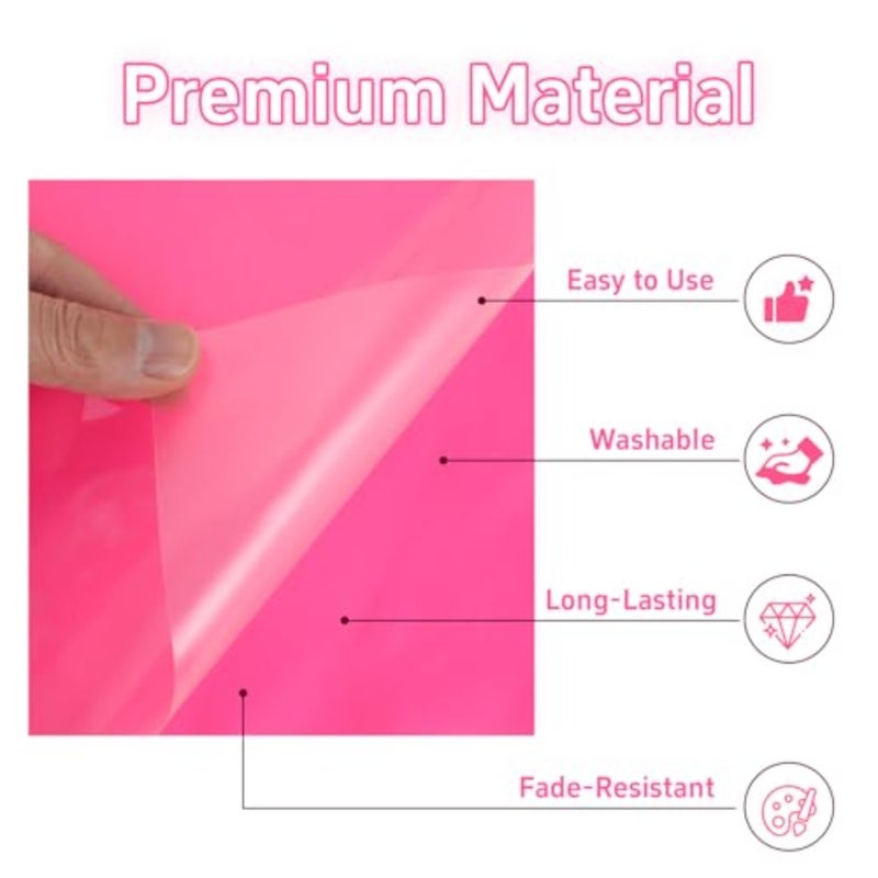 Pack of 7 Heat Transfer Vinyl Film, 3D Plotter Film Glows in the Dark, 30.4 x 25.4 cm, Iron-On Vinyl Bundle, Permanent Self-Adhesive Vinyl with Tweezers, Blackhead Remover for T-Shirts, Hats, Clothing - Image 3