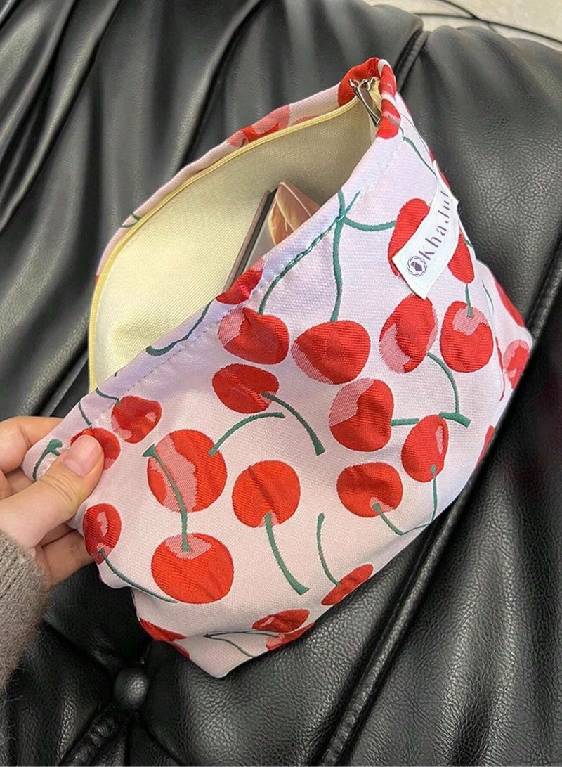 خاجول حلوة الكرز سعة كبيرة حقيبة النظافة المحمولة مناسبة للنساء 26 * 19CM - Image 3