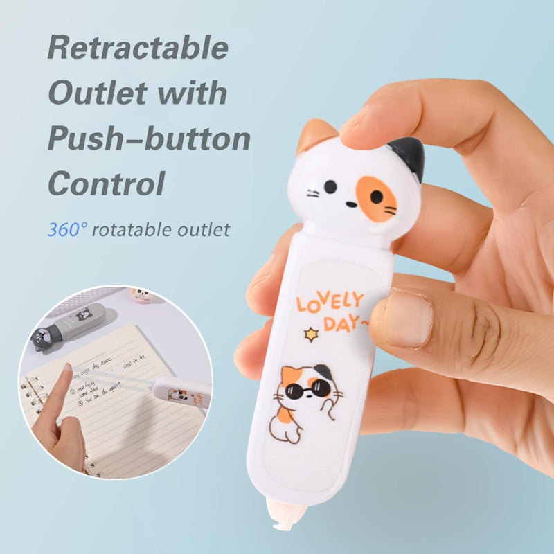 PANDENNER Correction Tape, Mini Retractable Correction Tape Pen, with Aesthetic Cute Cat Applicator,for Back To School Office Supplies. - Image 3