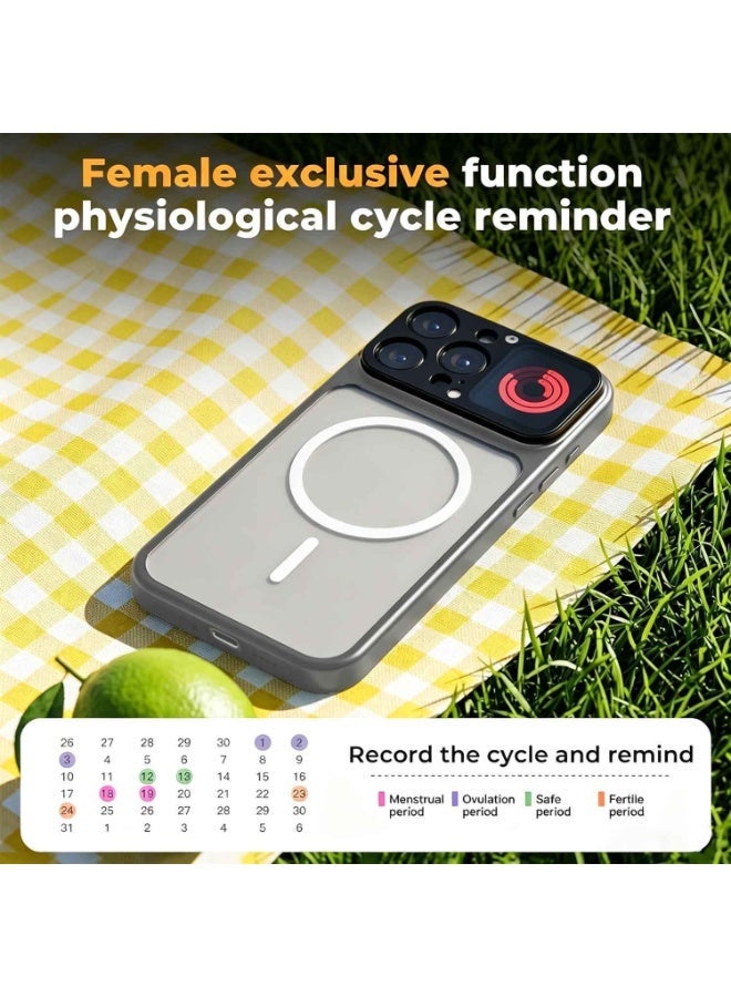 Phone Case for iPhone 16 Pro Max With 1.85 Inch Smart Display, Rechargeable MagSafe Compatible Shockproof Clear Case with Notifications and Weather Display (Gray) - Image 2