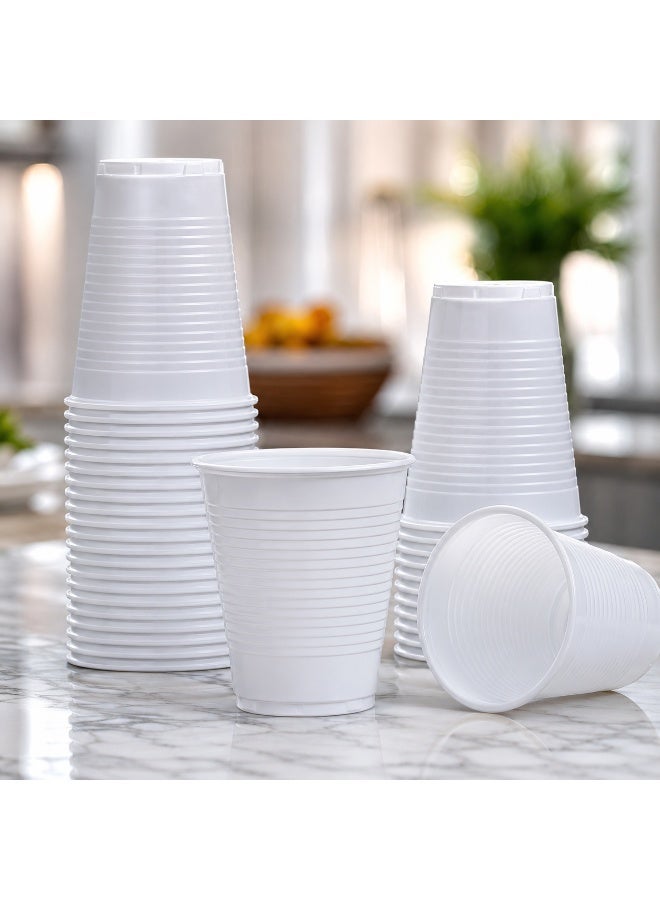 vsell24 6oz White Plastic Disposable Cups - Sturdy, Premium Quality for Parties & Events - Image 5