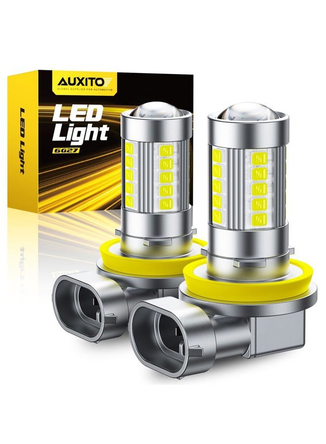 AUXITO Upgraded H11/H8 LED Fog Light Bulbs, 6500K Cool White, 1:1 Mini Size H11/H8/H16 LED Fog Light Bulbs, 360° Full Illumination(Pack of 2) - Image 1