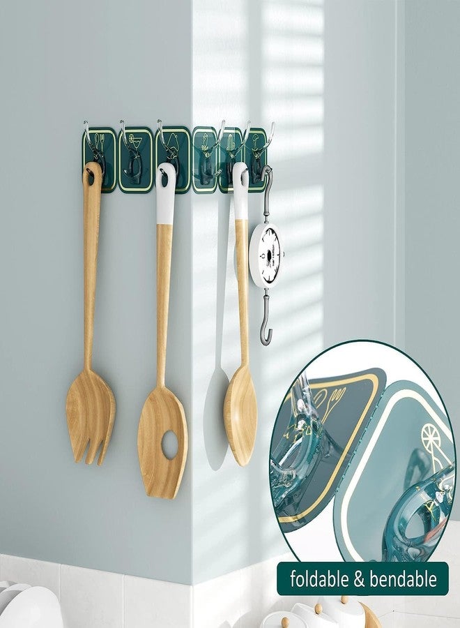 FLORISCA® 6 in 1 Self Adhesive Heavy Duty Colourful Sticker Wall Hook for Kitchen Hangers and Hooks Home Bathroom Bedroom Door Sticker Hooks for Walls Heavy Duty Sticky Hooks Pack of 1 - Image 3