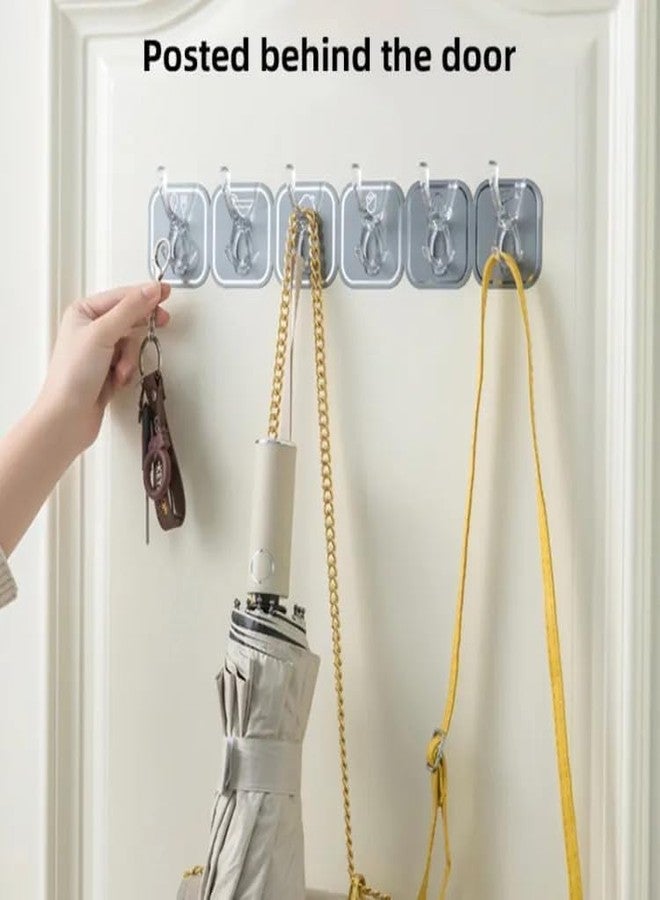 FLORISCA® 6 in 1 Self Adhesive Heavy Duty Colourful Sticker Wall Hook for Kitchen Hangers and Hooks Home Bathroom Bedroom Door Sticker Hooks for Walls Heavy Duty Sticky Hooks Pack of 1 - Image 5