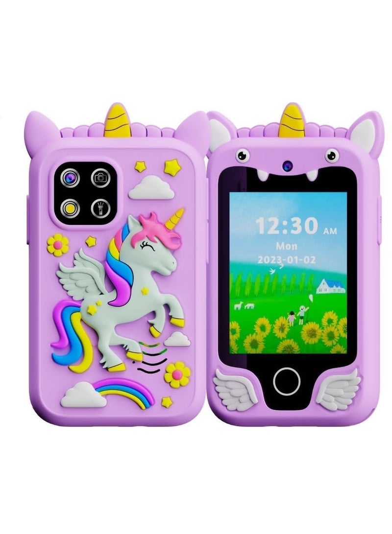 أسيف مناسبة للأطفال من 3-10 سنوات من العمر والفتيات والفتيان مع الهواتف الذكية ولعب اطفال لعب الاطفال مع كاميرا مزدوجة لعبة تعليمية تعلم الألغاز MP3 مشغل موسيقى للأطفال هدايا عيد ميلاد للبنات والأولاد / عيد ميلاد يونيكورن هدايا للأطفال اللعب 3 4 5 6 7 8 سنوات ( 8GB بطاقة الذاكرة الرقمية المؤمنة ) - Image 1